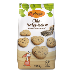 Birkengold Chia Hafer Kekse 125 g Beutel Vorderseite