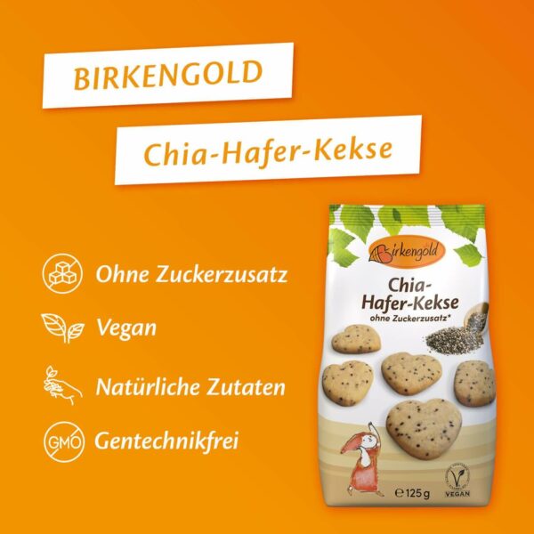 Birkengold Chia Hafer Kekse 125 g Beutel Infografik