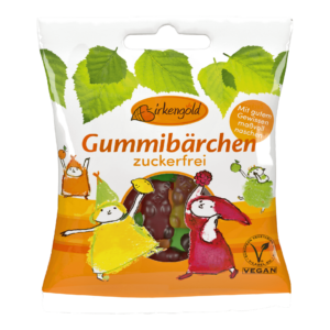 Birkengold Gummibärchen zuckerfrei 50 g Verpackung Vorderseite