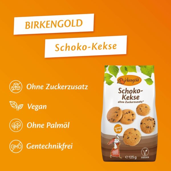 Birkengold Schokoladekekse im 125 g Beutel Infografik